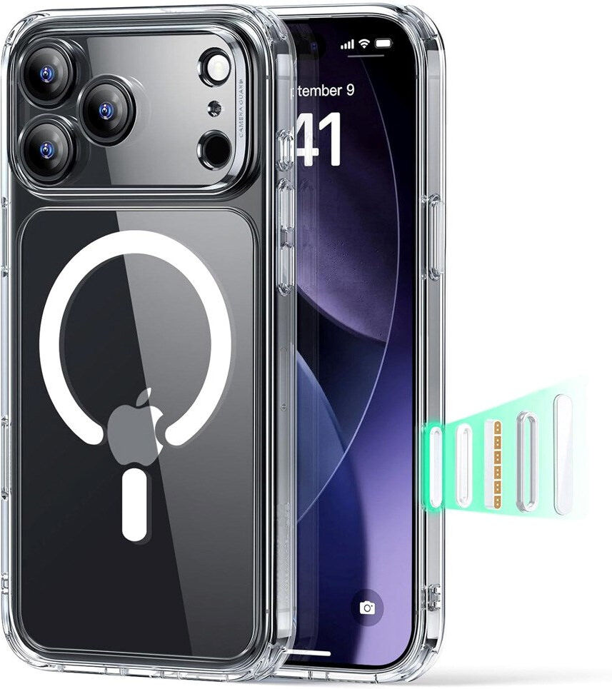 iPhone 17 Pro ESR Classic Hybrid Cover m. Indbygget Camera Control Knap - MagSafe Kompatibel - Gennemsigtig