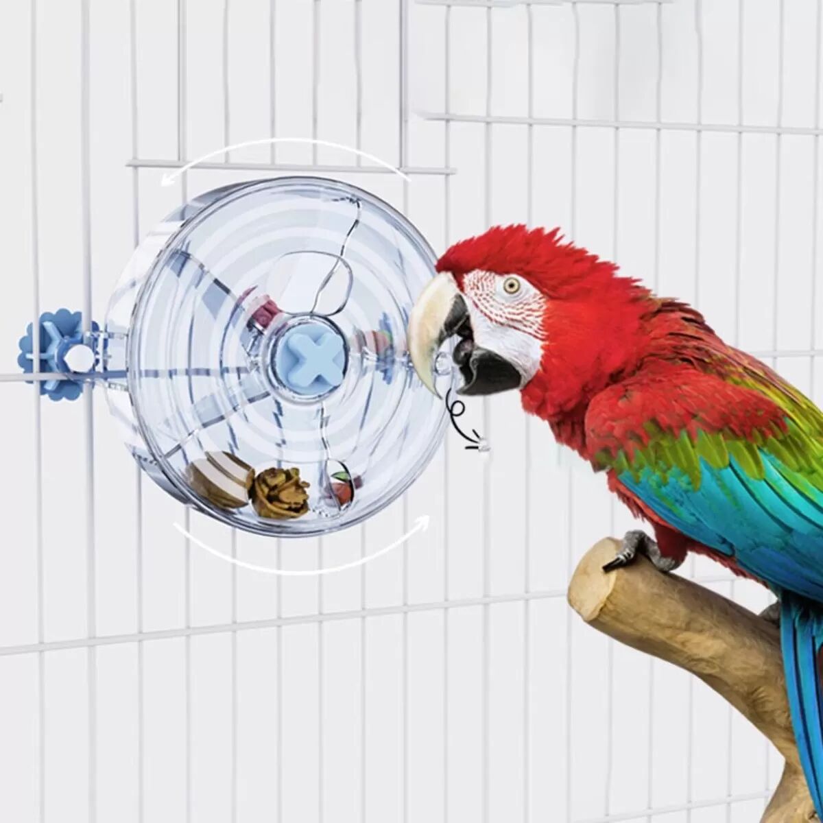 INF Interaktives Futterspielzeug für Vögel - Drehbarer Futterautomat zur mentalen Stimulation Rosa