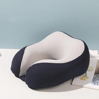 Uplifted Trends Ergonomic U Shaped Memory Foam Neck Pillow For Travel & Cervical Spine Relief black