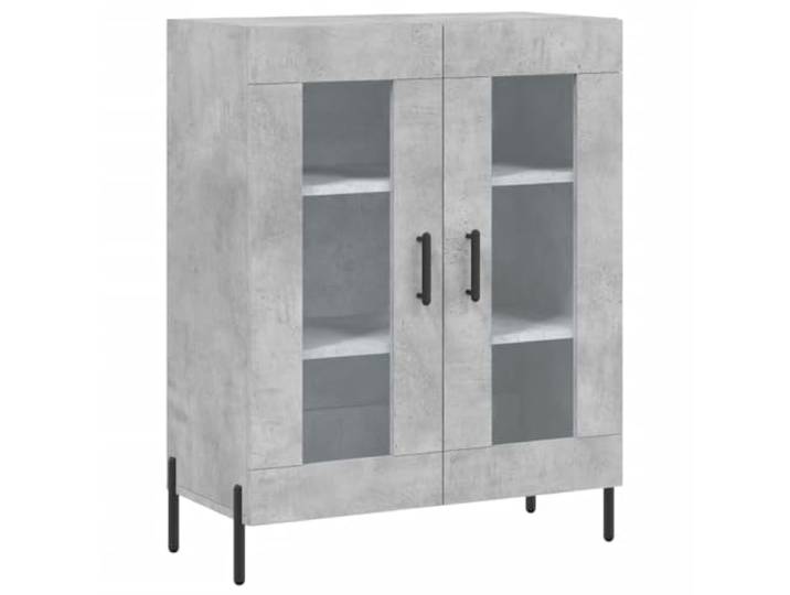 KGFHERENB Sideboard Betongrau 69,5x34x90 cm Holzwerkstoff Kommode Stabiler Flurschrank in Betongrau mit stabilen Eisenbeinen und viel Stauraum fuer Ihr Wohnzimmer oder Flur.