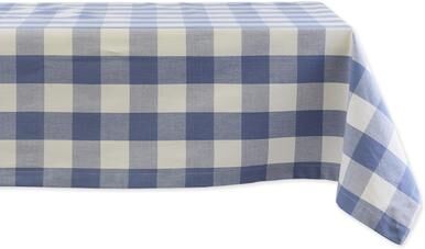 DII Stonewash Blue Buffalo Check Tablecloth