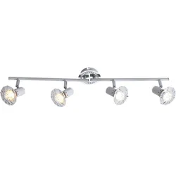 LED Decken Lampe Metall Leuchte Chrom Weiß Kristalle Spot Beweglich Beleuchtung