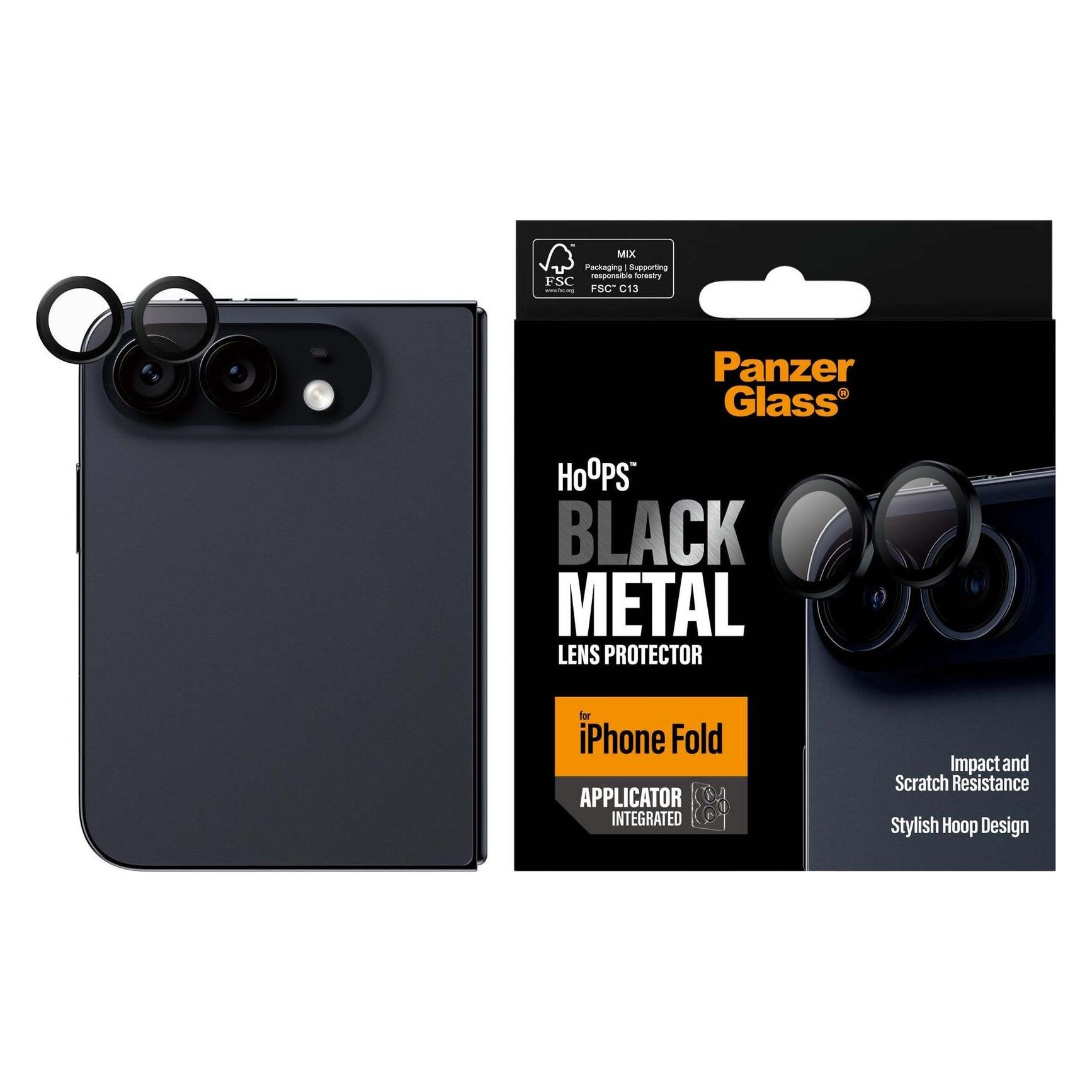 PanzerGlass Hoops Camera Lens Protector Black Fold (1 Stk., Apple iPhone Duo) (PG70130)