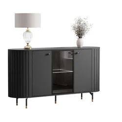 SIDEBOARD ELODIE 3T mit LED-Beleuchtung Schwarz