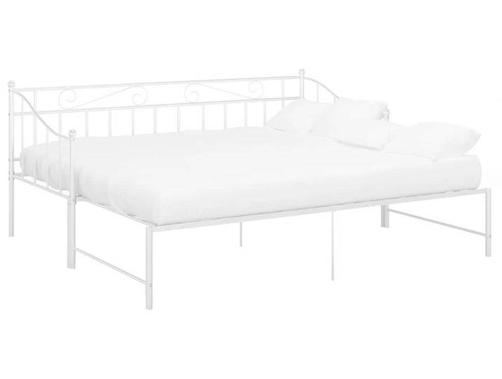 vidaXL Ausziehsofa Bettgestell Weiß Metall 90x200 cm
