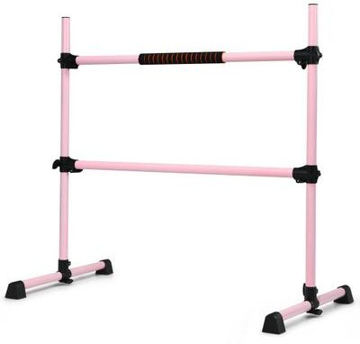 Costway 4 Feet Portable Ballet Barre with Adjustable Height-Pink