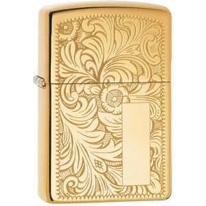 Zippo Feuerzeug Venetian Brass, Sturmfeuerzeug, mit Benzin nachfüllbar, gold