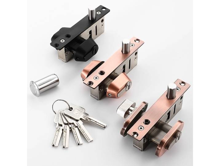 Serrure de porte professionnelle encadrée 20B - Serrure centrale à cadre ultra étroit Serrure de porte en alliage d'aluminium durable