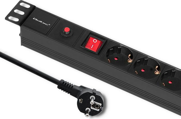 Qoltec 53993 Gebogen Binnenverlengstuk Type F Zwart 2 meter