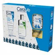 CeraVe Crème Hydratante Visage - Peaux Normales à Sèches 52 ml + Crème Lavante Hydratante - Peaux Sèches à Très Sèches 88 ml + Chaussettes Offertes - Coffret 2 produits + 1 paire de chaussettes