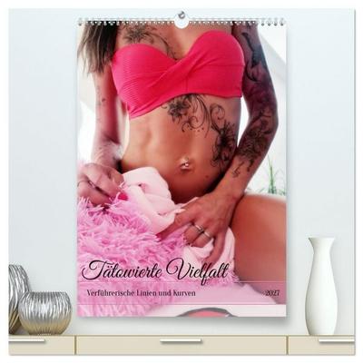 Tätowierte Vielfalt - Verführerische Linien und Kurven (hochwertiger Premium Wandkalender 2027 DIN A2 hoch), Kunstdruck in Hochglanz
