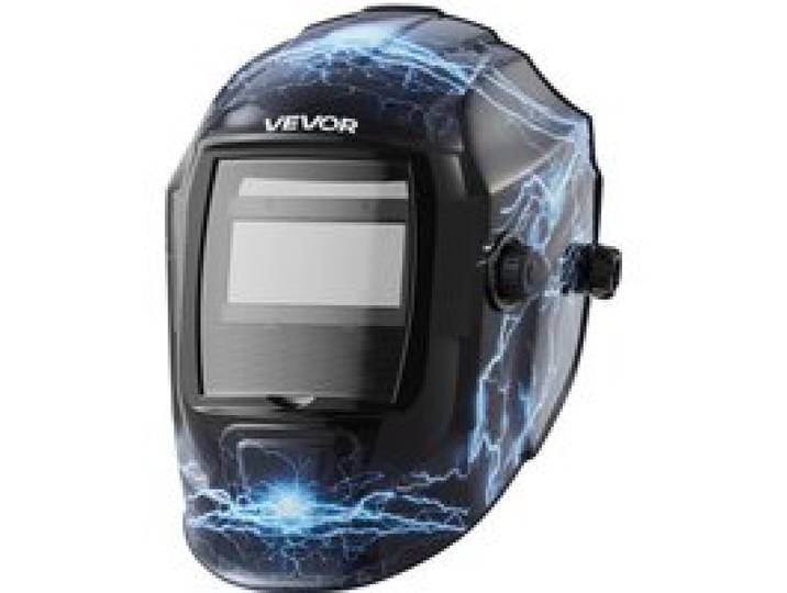 VEVOR Automatik Schweißhelm, 93x43 mm True Color, Solar Schweißermaske, 2 Lichtbogensensoren, DIN 4/9-13 für WIG-, MIG- & ARC-Schweißschleifen – CRIUS-Serie (blaues Blitzmuster)