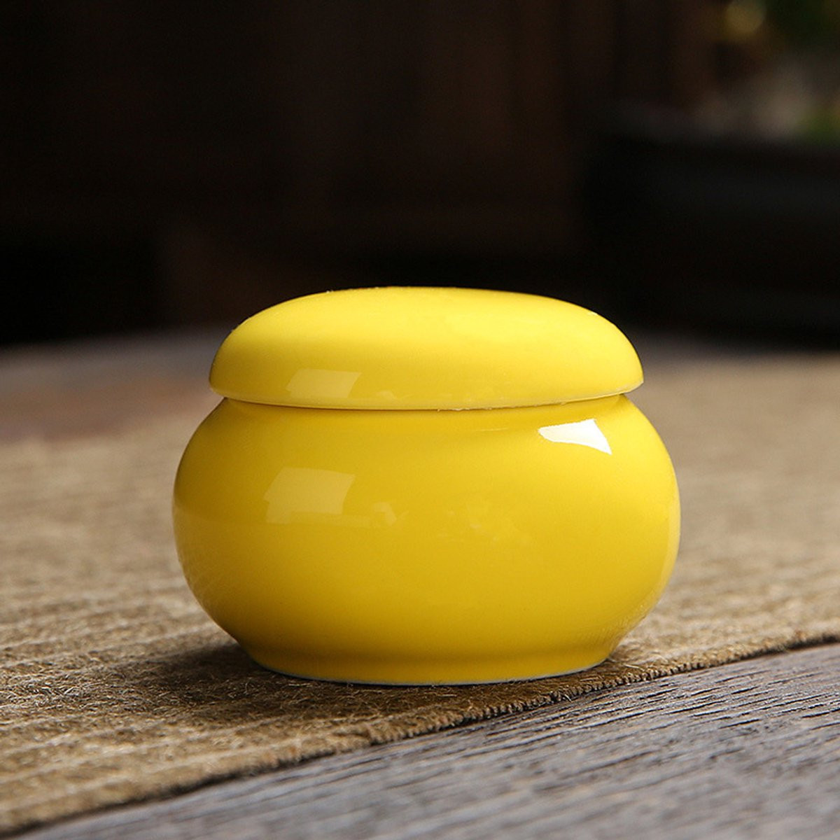 Luxueuze Mini Urn voor Honden, Katten of Vogels - Keramiek - Geel - Medium (20 gram)