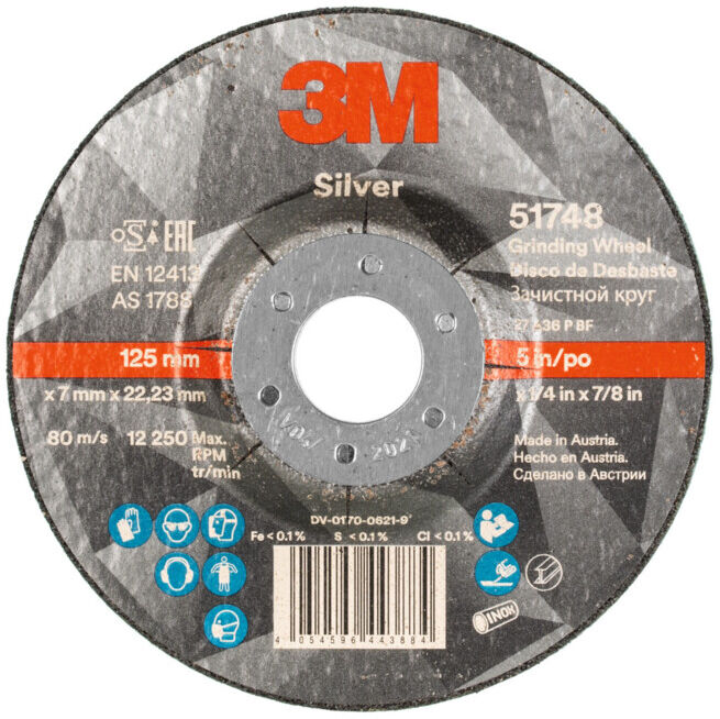 3M Disque d’ébarbage Silver,⌀ disque x largeur de disque: 115X7 mm (7100141083)
