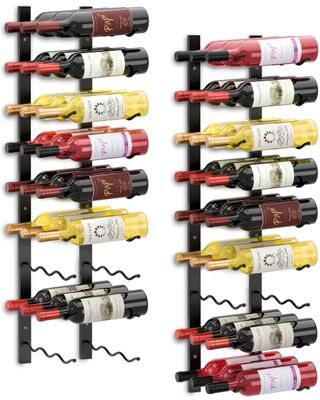 Sorbus Wall Mounted Wine Rack, 27-Bottle Triple Row Holder, Black