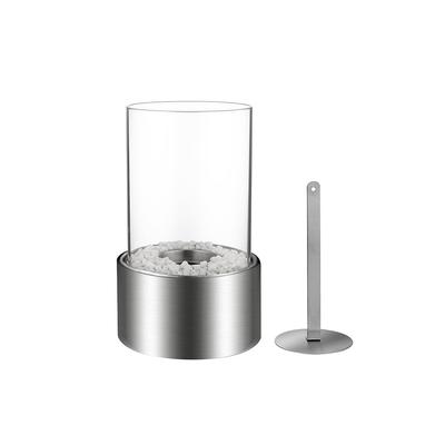 Divina Fire Bioethanol-Tisch-Biokamin MARSIGLIA Silber D16 x H27 innen außen