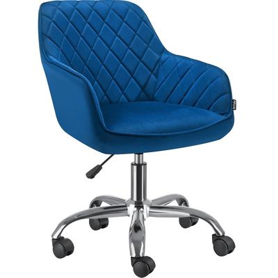 TecTake GmbH tectake Drehstuhl Nancy, gepolstert, mit Rollen, höhenverstellbar Blau