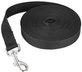 Inspire Picks Heavy Duty Nylon Long Dog Leash For Training & Outdoor Walking black 6m