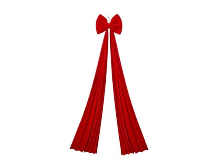 LuoAXINN Weihnachtsschleifen Christmas Tree Topper Bow Red Long Streamers Ribbon Extra Large Satin Front Door Pendant Decor Party(Color 2)
