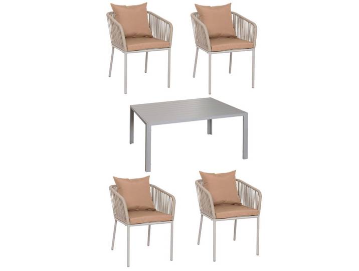 GARTENGARNITUR Grau, Taupe 5-teilig-Set