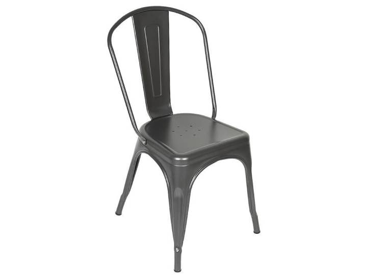 Chaise en fer - OHMG - Set de 4 - Noir - 85x45x45 cm - Style industriel
