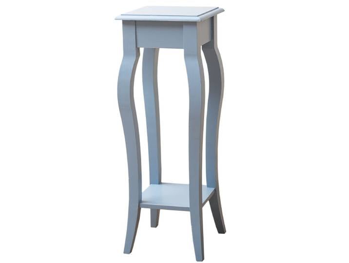 Hoher Beistelltisch Himmelblau im Landhausstil Massivholz