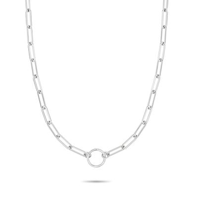Charm-Kette TAMARIS "Schmuck Geschenk Edelstahl Charm Halskette The Link Chain", silber (edelstahlfarben), Halsketten, Damen, Edelstahl, L: 45 B: 0,93mm, B:0,93mm