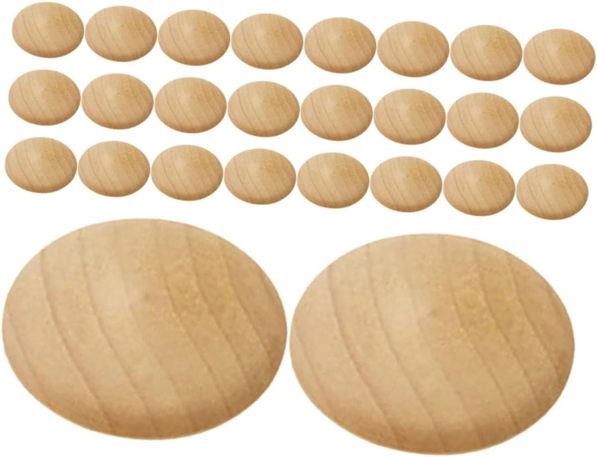 Decoratieve Schroefdoppen Lichtbruin - 50 Stuks - Houten Pluggen voor Meubels