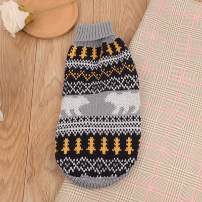 Inspire Curations CozyPaws Winter Knit Sweater Vest For Cats gray m