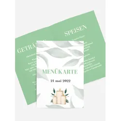 Menükarten Kommunion selbst gestalten mit Spruch und Fotos im Onlinedesigner bei Meine-Kartenmanufaktur.de