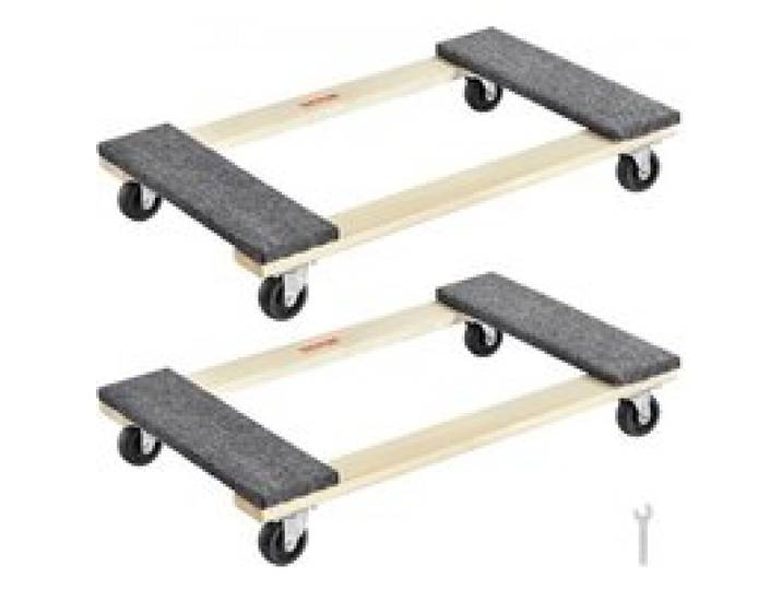 VEVOR Möbelwagen, Möbelwagen, 4 Räder, tragbare bewegliche Rollen, robust, ineinandergreifend, klein, flach, für schwere Möbel, 2 Stück, 40,6 x 27,9 cm, 227,8 kg Kapazität, schwarz