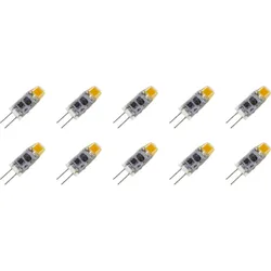 Lighto | LED-Glühbirne | G4-Fassung | Einsteckbirne | Klar | 9mm | 1W | 10 Stück | 12V
