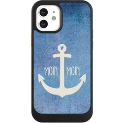Nivocase Hülle für Apple iPhone 12 Handyhülle NIVOcore Case Schwarz Anker Blau maritim (Apple iPhone 12), Smartphone Hülle, Blau, Schwarz