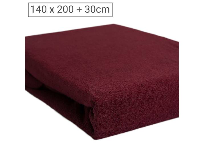 Doppelbett Luxus Frottee Fixleintuch, 80% Baumwolle, 20% Mikrofaser, bordeaux, 140 x 200cm