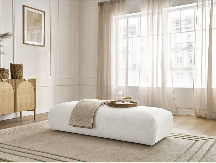 Grand pouf pour canapé modulable SIRIUS tissu texturé