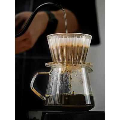 Crystal Eye Wave Coffee Dripper Flat Bottom Pour Over Filter Cup For Enhanced Uniformity black