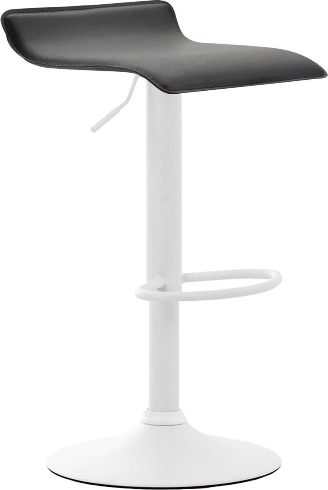 CLP barkruk Dyn V2, verstelbare en draaibare barkruk met kunstlederen bekleding, zwart met wit frame