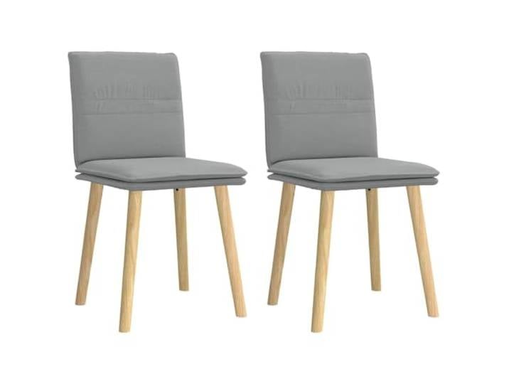 HMDNGOUT Esszimmerstühle 2 STK. Hellgrau Stoff Gummibaum-Massivholz,Polyestergewebe,ergonomisches Design,Schaumstoffpolsterung,Esszimmer,Wohnzimmer