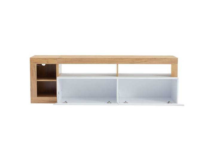 Oxeza Tv-Schrank 184/42/58 cm Weiß mit LED-Kontrollleuchte, Rechteckig, 184x58x42 cm, Wohnzimmer, TV Möbel, Lowboards, Lowboards stehend