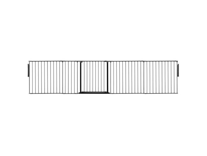 Safetots Premium MehrPanelRaumteiler, bis zu 331cm Breit, Schwarz, 70cm Hoch, MehrPanelflexible Raumbarriere, Raumteiler mit Tür für Babys und Kleinkinder, Einfache Installation