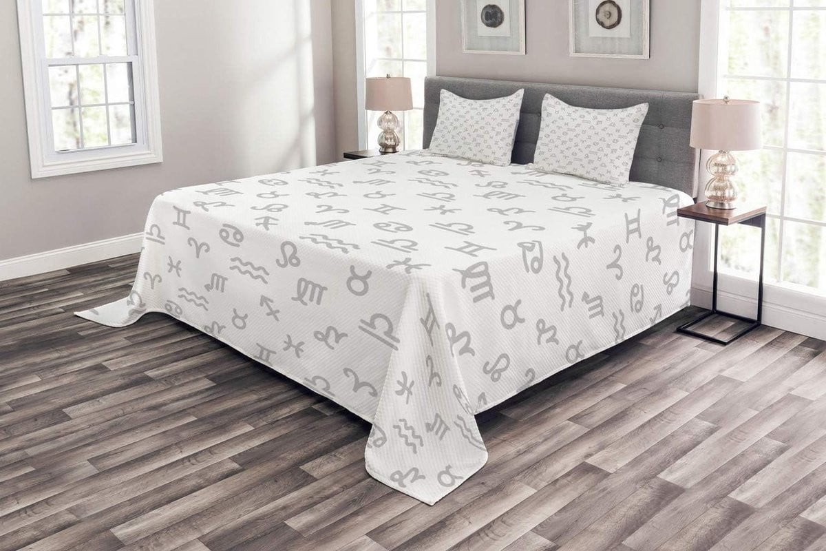 Hemel Bedsprei Pale Taupe White - Gewatteerd Ontwerp - 264 x 220 cm