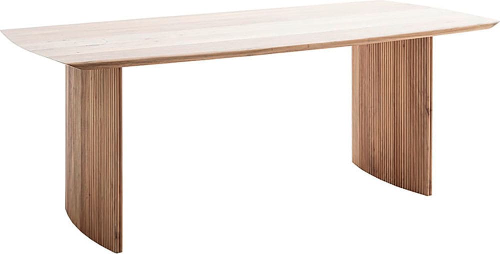 Esstisch MCA LIVING "Brisco Esstisch", beige (naturfarben, naturfarben, naturfarben), B:220cm H:77cm T:100cm, Akazie massiv natur lackiert, Tische, Esstisch naturfarben, naturfarben, naturfarben B/H/T: 220cm x 77cm x 100cm, schweizer Kante/ gerundete Kant