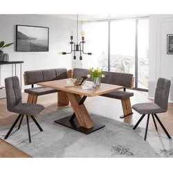 Essgruppe Sitzecke in modernem Design inklusive zwei Stühle (vierteilig)