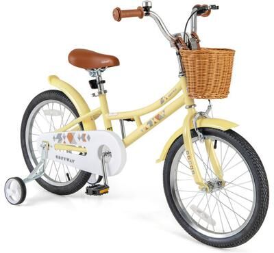 Costway 18 Inch Kids Bike Adjustable Bicycle with Reflectors and Bell for Children 4-8 Years Old-18 inches