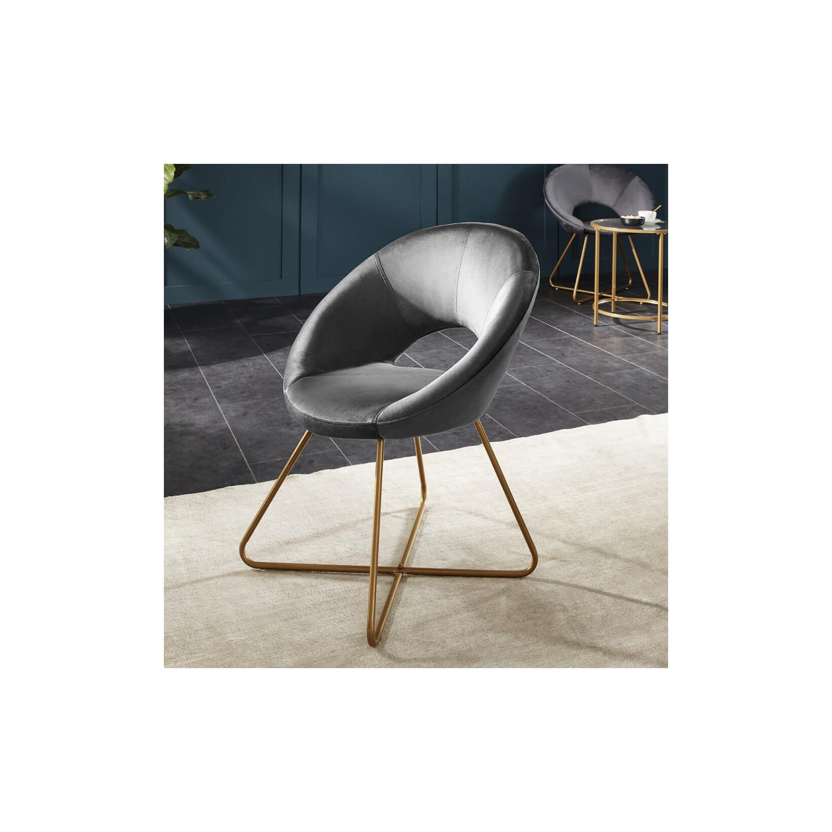 HOME DELUXE Samtstuhl SELESA - Grau