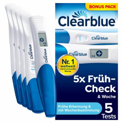 WICK Pharma - Zweigniederlassung der Procter & Gamble GmbH CLEARBLUE Schwangerschaftstest Multicheck 4+1 Urin 5 St 20629148
