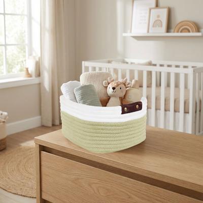 Better Trends Cotton Rope Storage Basket with Handles, Woven Storage Basket for Shelves, Toys, Books, Towels & Home Organization