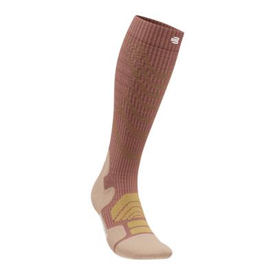 Sportsocken BAUERFEIND "OUTDOOR MERINO COMPRESSION SOCKS", Damen, Gr. 35-38, Sockengröße, coral, l, Obermaterial: 54% Polyamid, 37% Wolle, 9% Elasthan, Socken Sportsocken, mit Kompressionszonen