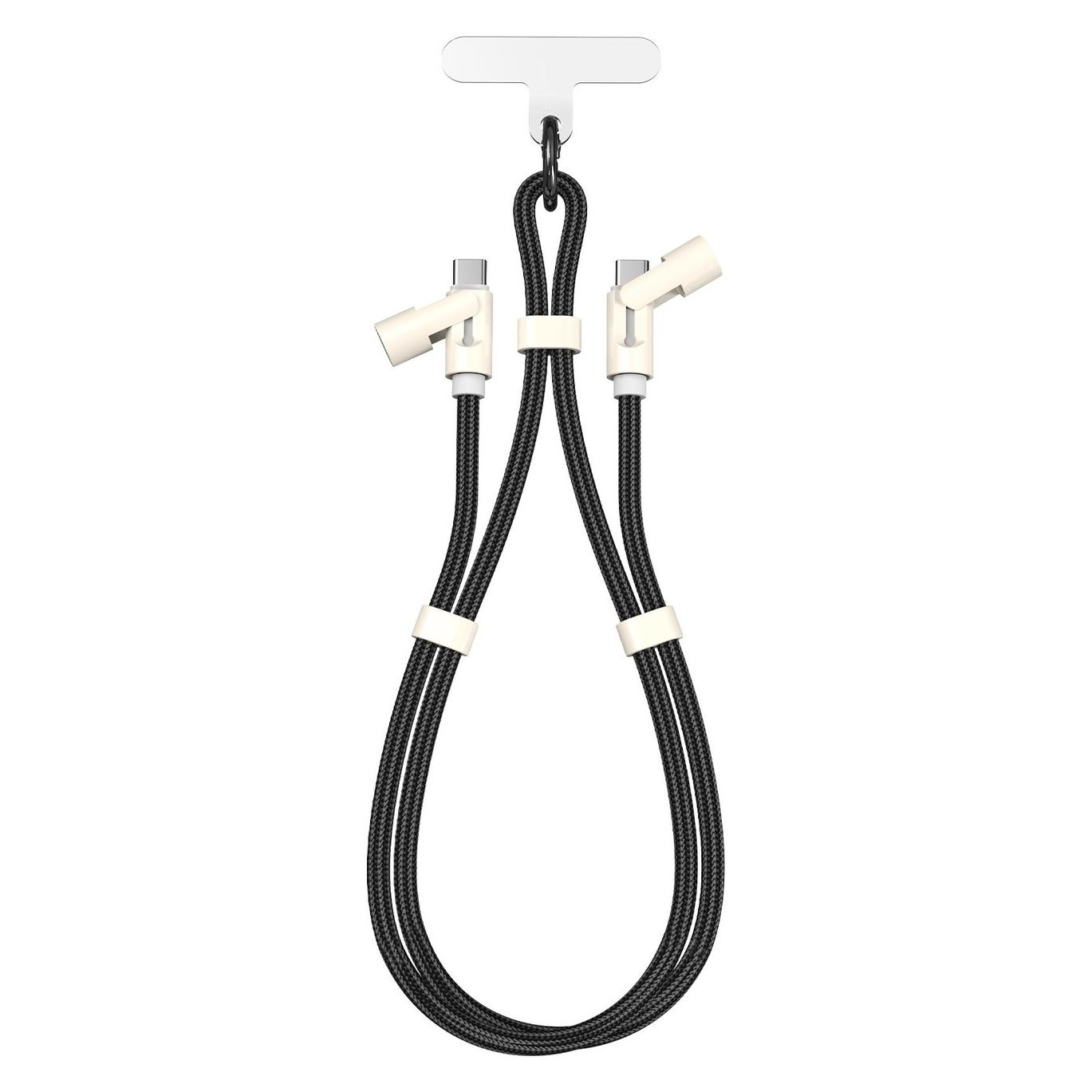 Sbox LANYARD BLACK Type-C -Type-C 1.5m Black (1.50 m, USB 2.0, 60 W) (TYPE-C LANYARD BLACK)