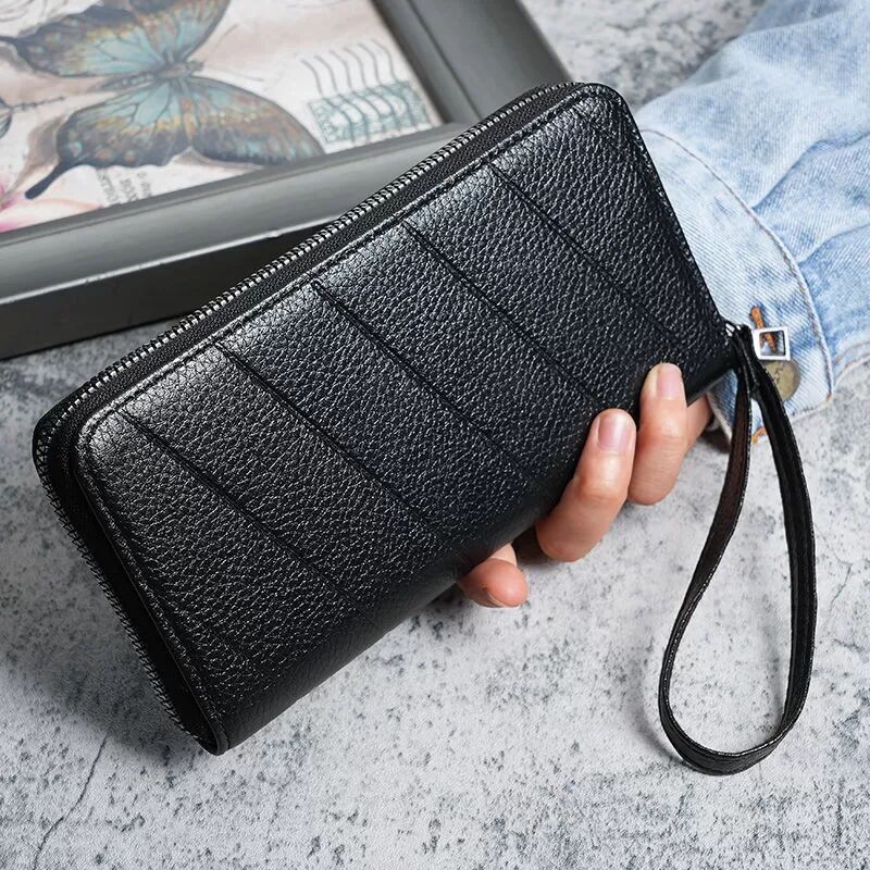 INF Portefeuille élégant en cuir PU noir pour hommes - Sûr et élégant